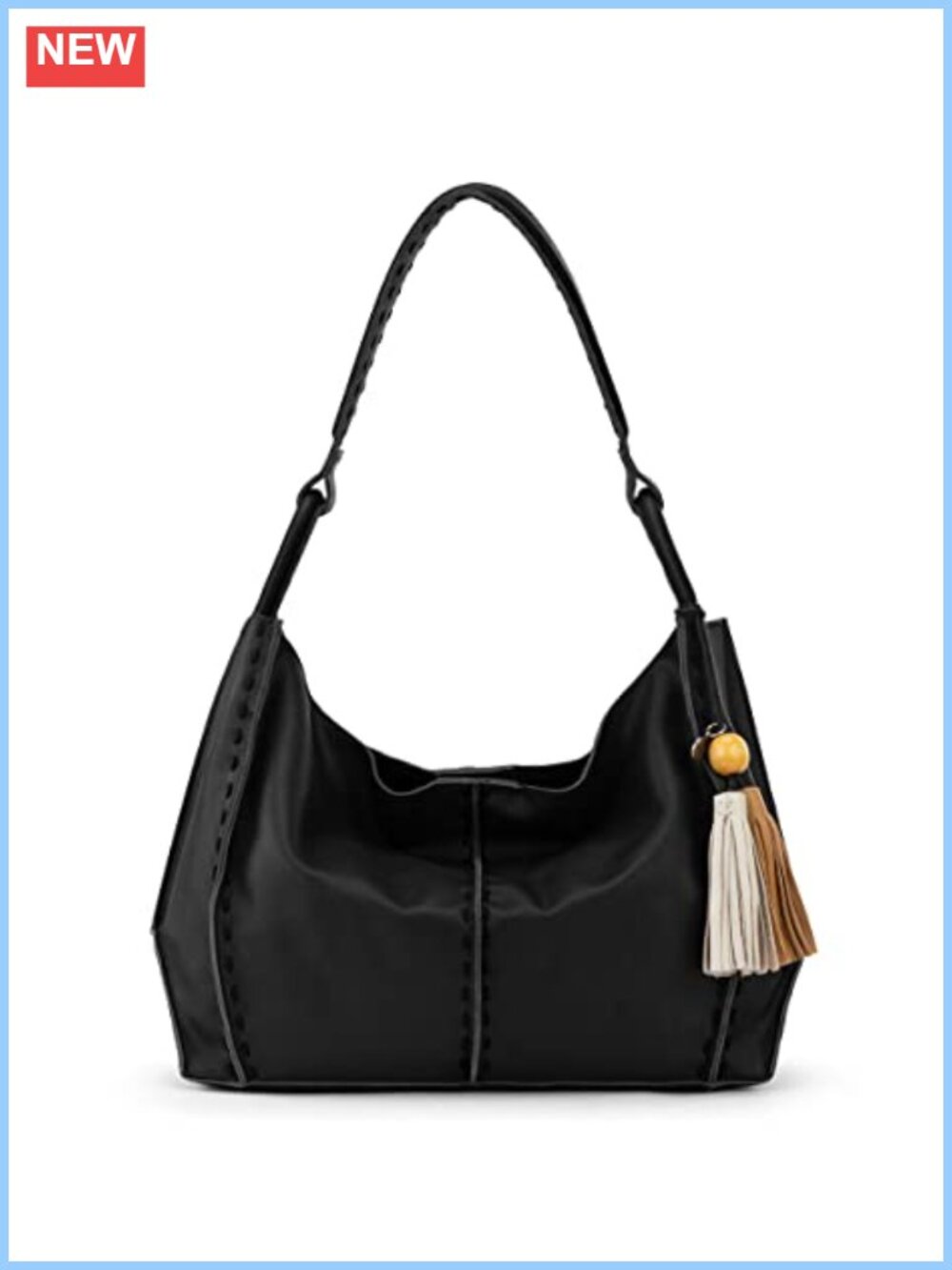 The Sak Los Feliz Leather Hobo Bag Slouchy Shoulder Purse Zipper Pocket